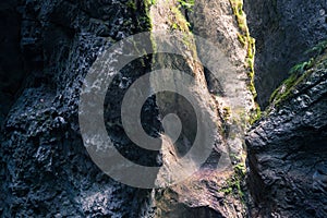 Rocky canyon with mountain river