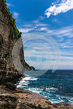 Rocky cliff and beautiful sea