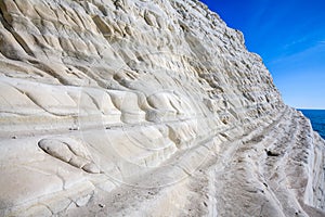 Rocky cliff of the Steps of the Turks in Agrigento,  Sicily