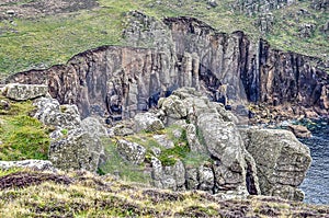 Rocky cliffs on the Cornwall coast