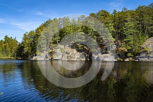 Rocky Cliffs and Evergreen Trees on Scenic Centennial Ridges Trail in Algonquin Park #1