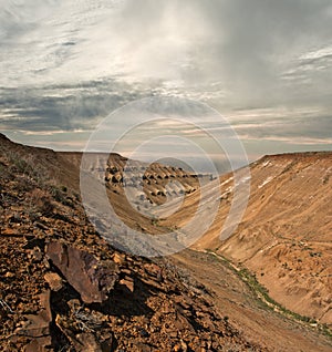 Rocky cliffs plateau Ustyurt