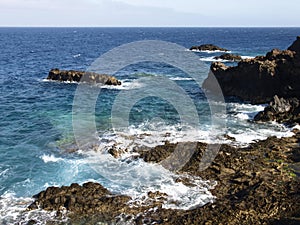 rocky coast in the area of Charco de Palo