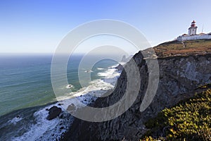 Rocky coast and Atlantic ocean in Cabo da Roca