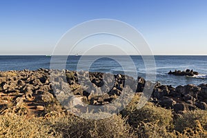 Rocky coast and Atlantic ocean in Cascais