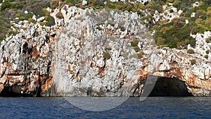 The rocky coast at Cape Skinari with its fascinating caves.