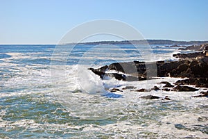 Rocky Coast at Casco Bay near Portland, Maine, USA