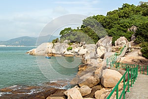 Rocky coast at the Cheung Chau Island in Hong Kong