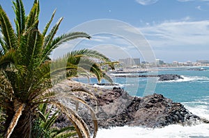 Rocky coast of Costa Adeje.Tenerife island, Canari