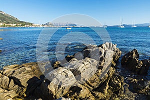 Rocky coast in Costa Smeralda in Sardinia, Italy