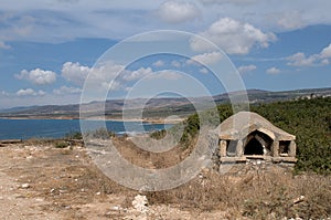 Rocky coast on Cyprus - Stone stove