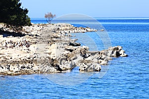 Rocky coast on island Ugljan, Croatia