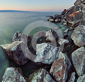 Rocky coast at Lake Baikal