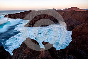 Rocky coast on Lanzarote island