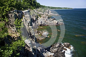 A rocky coast line. Bornholm, Denmark.