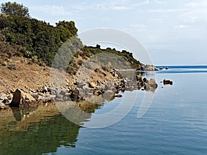 Rocky Coast Line, Gulf of Corinth Bay, Greece