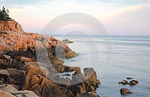 Rocky Coast of Maine at Dusk