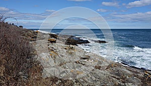 Rocky Coast mammoth rocks ocean geologic with sky