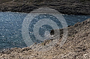 Rocky Coast of Mediterranean Sea in Croatia during summer season