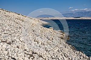 Rocky Coast of Mediterranean Sea in Croatia during summer season