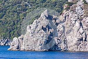 Rocky coast in the Mediterranean Sea near Marmaris