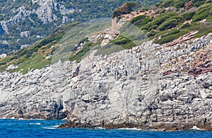 Rocky coast in the Mediterranean Sea near Marmaris
