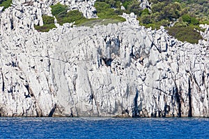 Rocky coast in the Mediterranean Sea near Marmaris