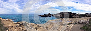 Rocky coast of Roca Vecchia in Melendugno, Lecce.