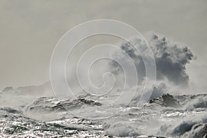 Rocky coast with rough sea