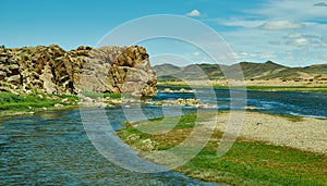 Rocky coast Zavkhan River