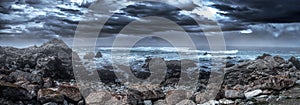 Rocky Coastline Along California Pebble Beach