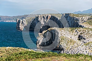 Rocky coastline in Asturias northern Spain