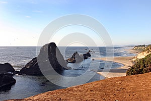 Rocky coastline and beach