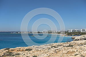 Rocky coastline , Cape Greco on Cyprus