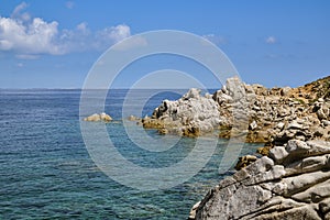 Rocky coastline close near Santa Teresa Gallura on Sardinia photo