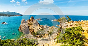 Rocky coastline in Costa Paradiso