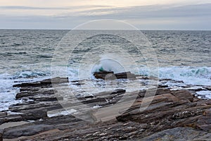 Rocky Coastline of Maine Landscape,Maine, USA