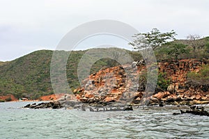 Rocky coastline in mochima national park