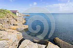 Rocky coastline at Moelfre