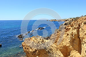 Rocky coastline near Albufeira in the Algarve