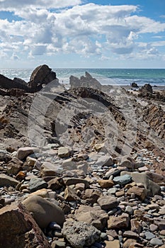 Rocky coastline near Bude in Cornwall