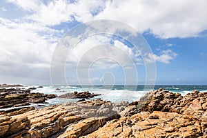 Rocky coastline near Cape St Francis, South Africa.