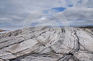 Rocky coastline near the Norwegian village Vevang