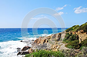 Rocky coastline on a nice sunny day