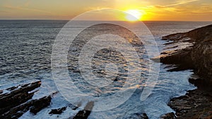 Rocky coastline ocean sunset on Kangaroo Island South Australia