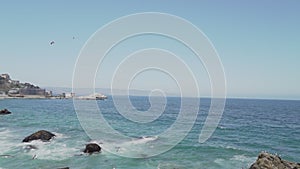 rocky coastline of the pacific ocean at Vina del Mar, chile