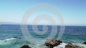 rocky coastline of the pacific ocean at Vina del Mar, chile