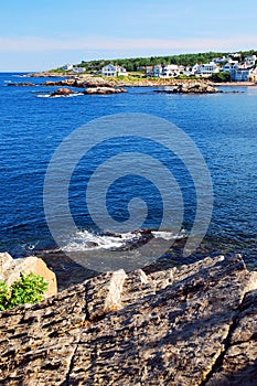 The rocky coastline of Perkins Cove in Maine