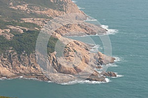 a Rocky coastline plateau at Po Toi Islands