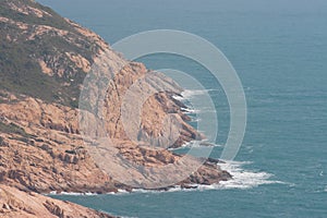 a Rocky coastline plateau at Po Toi Islands